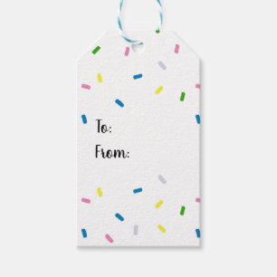 Rainbow Sprinkles Pattern Gift Tags