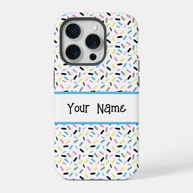 Rainbow Sprinkles Polygender Pride Flag iPhone Case (Back)