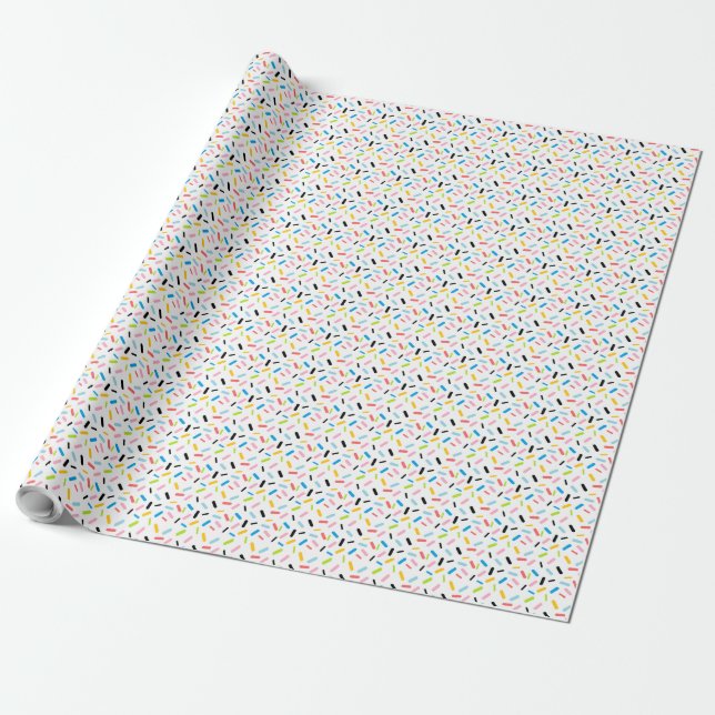 Rainbow Sprinkles Queer Pride Flag Wrapping Paper (Unrolled)