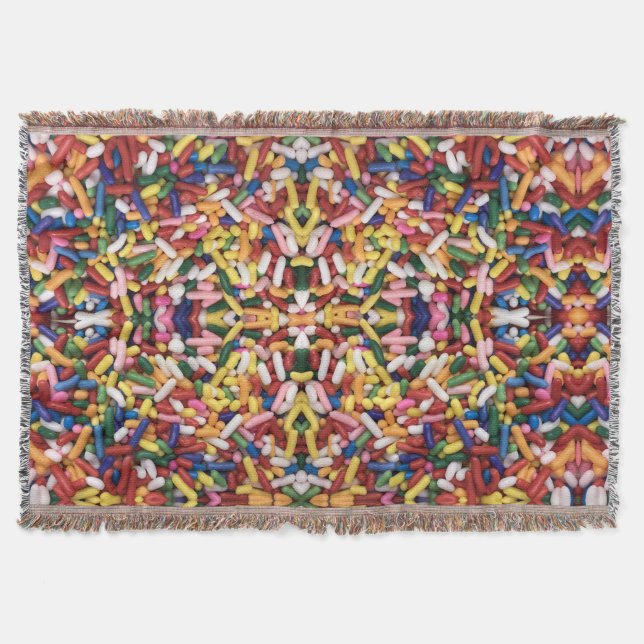 Rainbow Sprinkles Throw Blanket (Front)