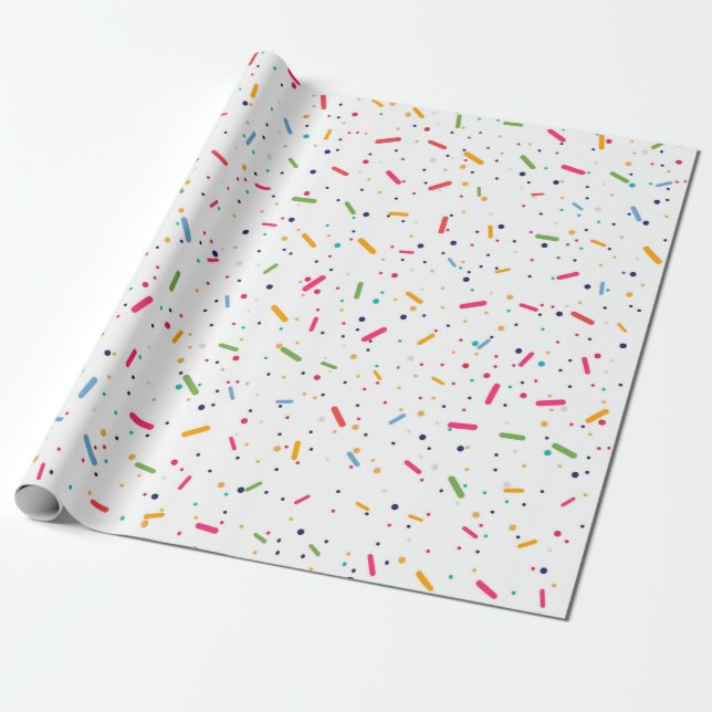 Rainbow Sprinkles Wrapping Paper (Unrolled)