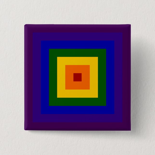 Rainbow Square 2 Inch Square Button (Front)