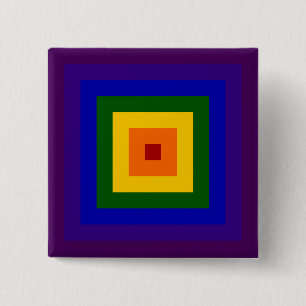 Rainbow Square 2 Inch Square Button