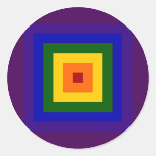 Rainbow Square Classic Round Sticker