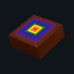 Rainbow Square Gift Box<br><div class="desc">Show your love of colour with a geometric rainbow. A series of red,  orange,  yellow,  green,  blue,  indigo,  and violet squares radiate out from the centre of this festive design. 

 Digitally created 5400 x 5400 pixel image. 
 Copyright ©2011 Claire E. Skinner,  All rights reserved.</div>