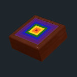 Rainbow Square Gift Box<br><div class="desc">Show your love of colour with a geometric rainbow. A series of red, orange, yellow, green, blue, indigo, and violet squares radiate out from the centre of this festive design.
Digitally created 5400 x 5400 pixel image.
Copyright ©2011 Claire E. Skinner, All rights reserved.</div>