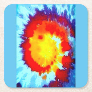 Rainbow Square Paper Coaster