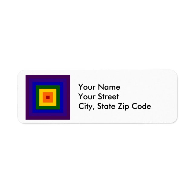 Rainbow Square return address label (Front)