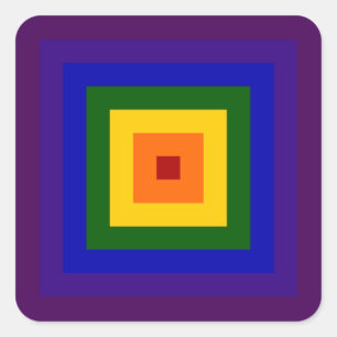 Rainbow Square Square Sticker