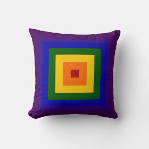 Rainbow Square Throw Pillow