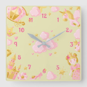 Rainbow square wall clock