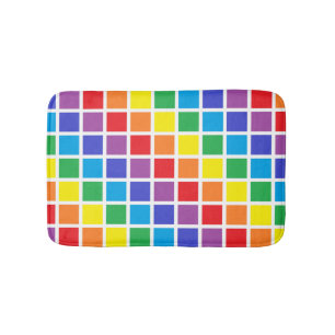 Rainbow Squares Bath Mat