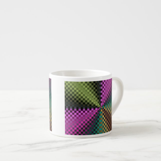 Rainbow Squares Espresso Cup (Front Right)