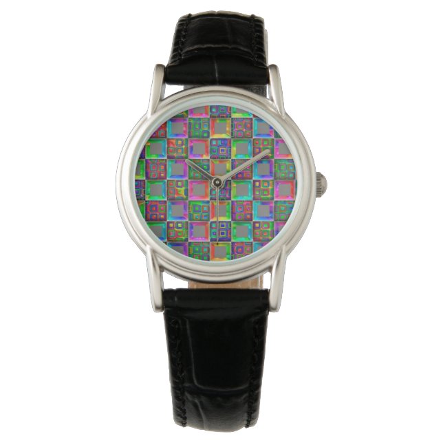 Rainbow Squares Fashion Watch by Julie Everhart (Front)