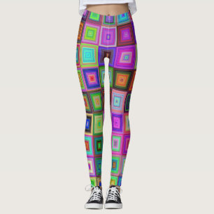 rainbow squares leggings