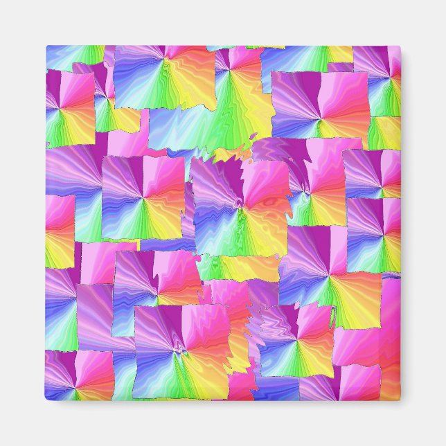 Rainbow Squares Magnet (Front)