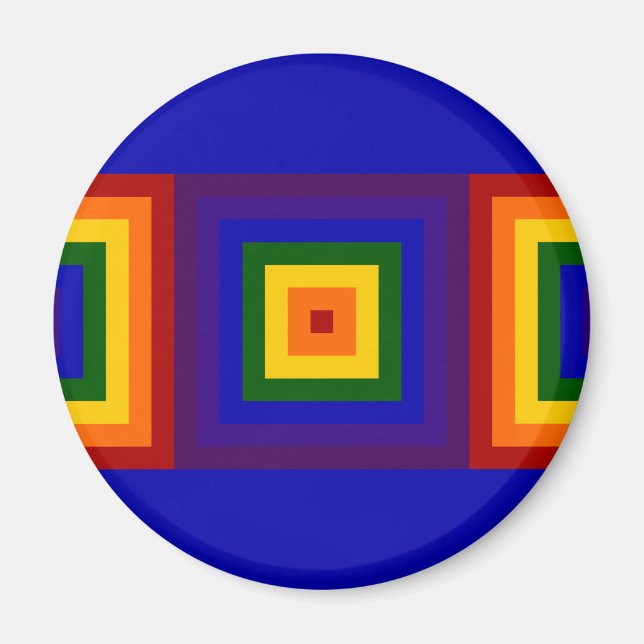 Rainbow Squares Magnet (Front)