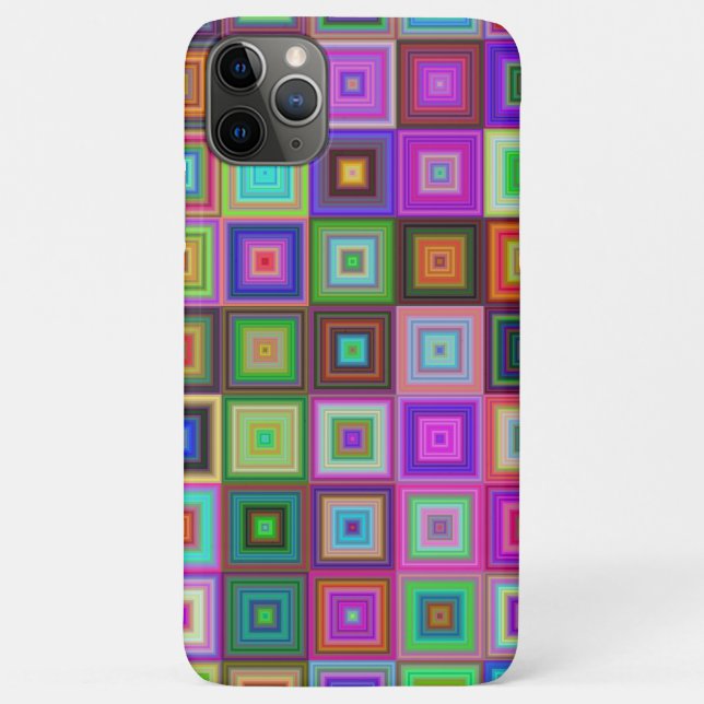rainbow squares phone case (Back)