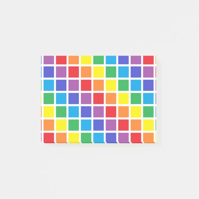 Rainbow Squares Post-it Notes (Front)