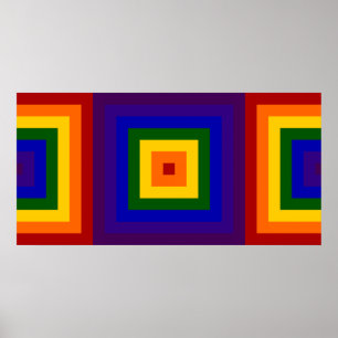 Rainbow Squares Poster