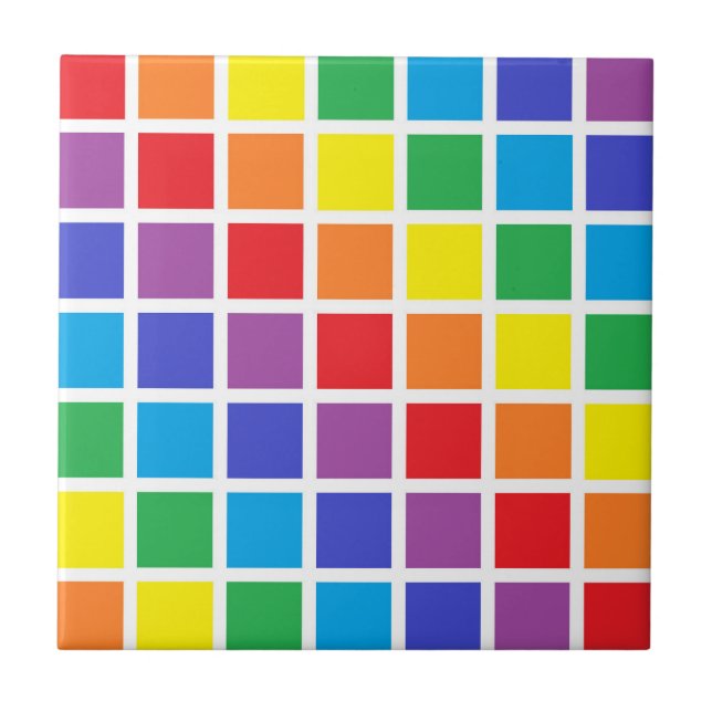 Rainbow Squares Tile (Front)