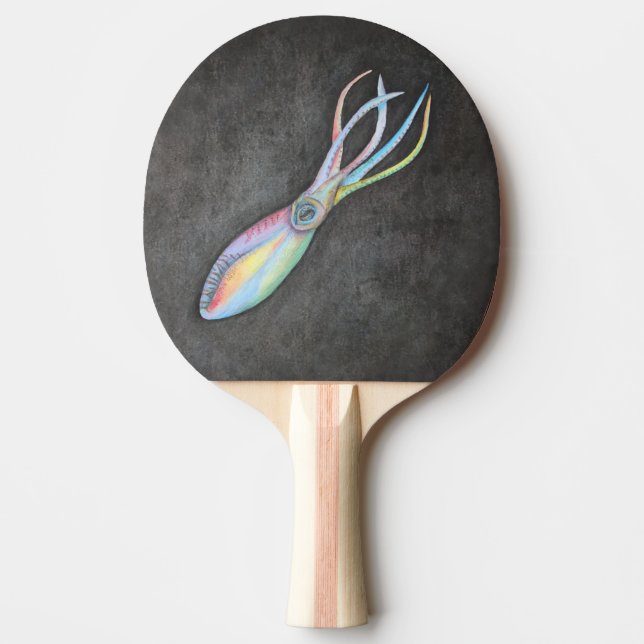 Rainbow Squid Ping Pong Paddle (Front)