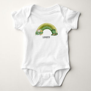 rainbow st patrick's day baby bodysuit