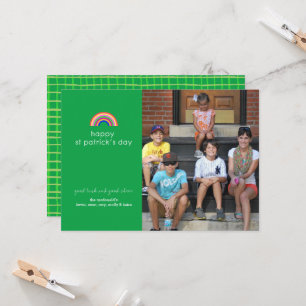 Rainbow St Patricks Day Photo Card