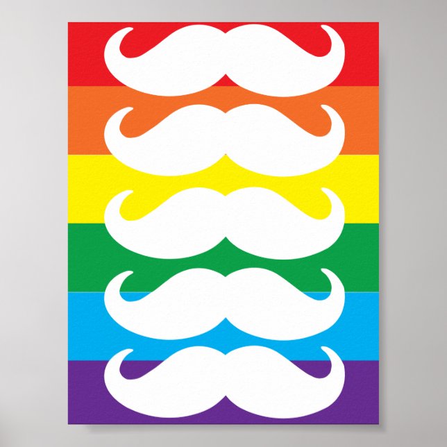 Rainbow Stache Poster (Front)