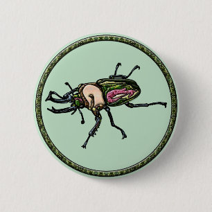 Rainbow Stag Beetle 2 Inch Round Button