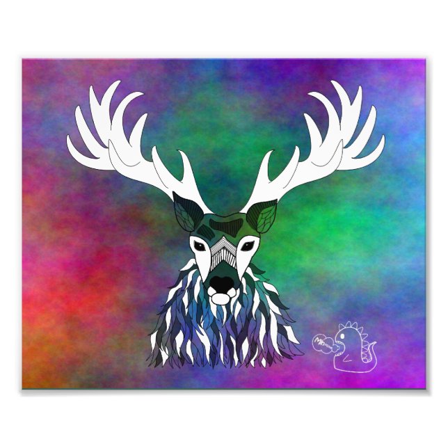 Rainbow Stag Print (Front)
