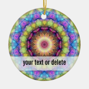 Rainbow stained Glass Ceramic Ornament