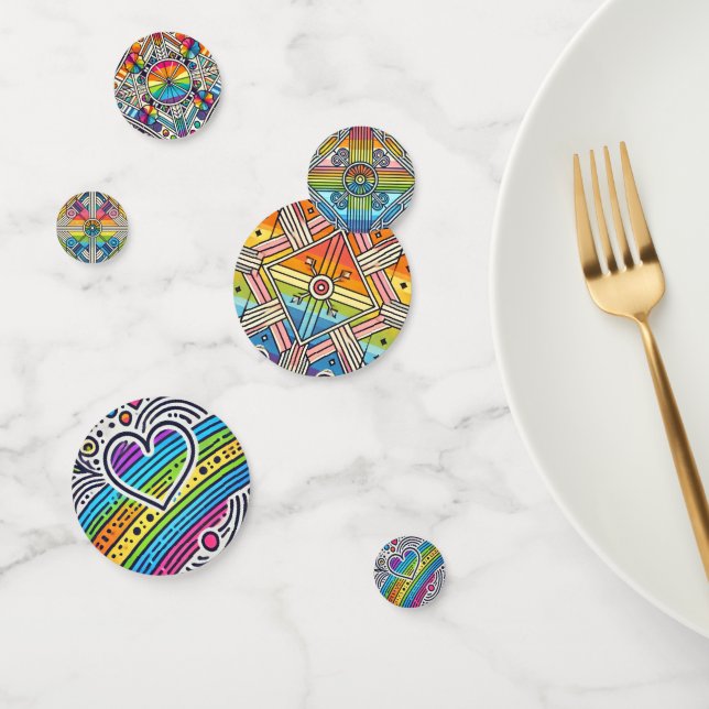 Rainbow Stained Glass Confetti  (Group)