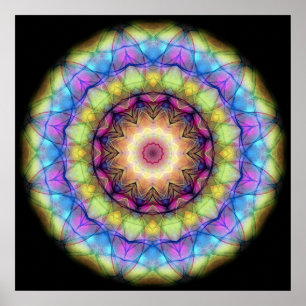 Rainbow stained Glass Poster