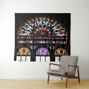 Rainbow Stained Glass Window Tapestry