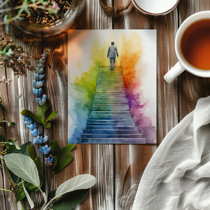 Rainbow Stairs Man Coming Out Invitation