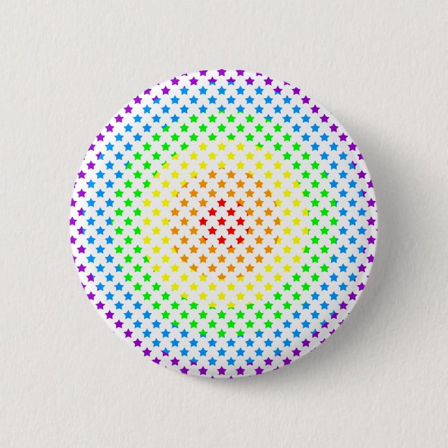 Rainbow Star Burst 2 Inch Round Button (Front)