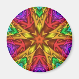 Rainbow Star Fractal Sacred Geometry Magnet