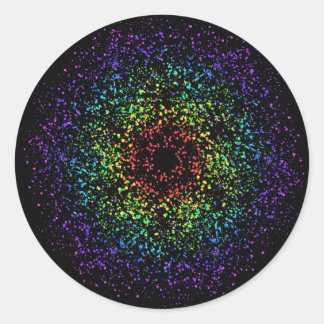 Rainbow Star Galaxy Void Classic Round Sticker