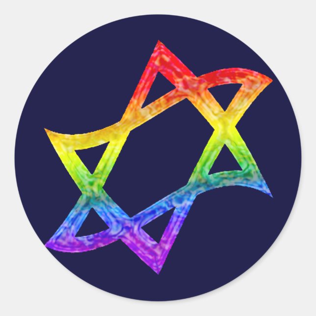 Rainbow Star of David Stickers (Front)
