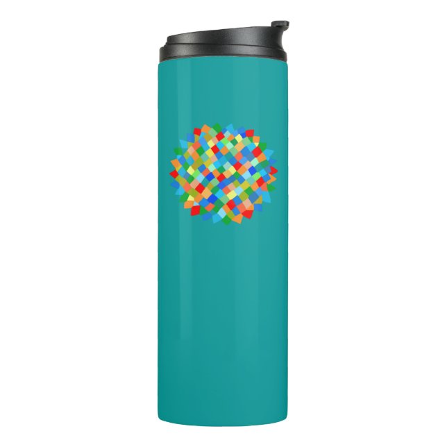 Rainbow star teal thermal tumbler (Rotated Left)