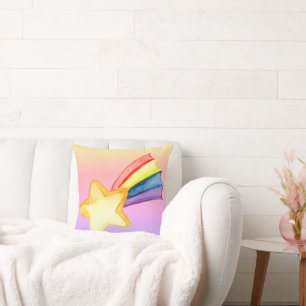 Rainbow Star Throw Pillow