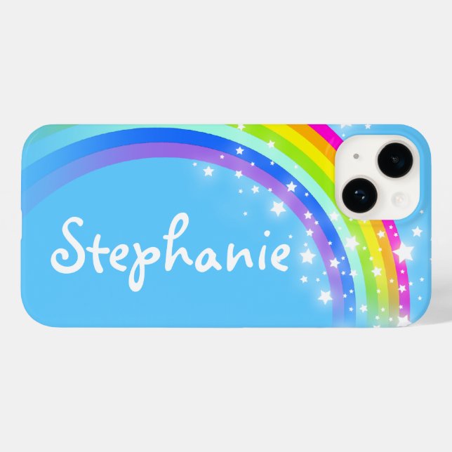 Rainbow starry sky blue custom name Case-Mate iPhone case (Back (Horizontal))