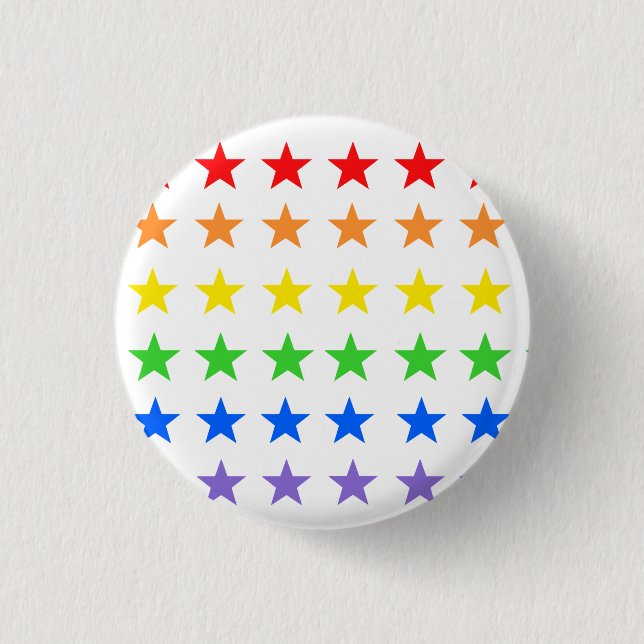 Rainbow stars  1 inch round button (Front)