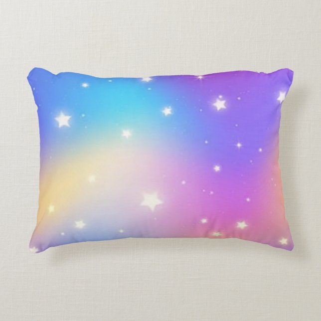 Rainbow Stars Accent Pillow (Front)