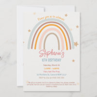 Rainbow Stars Fiver fête Anniversaire Invitation