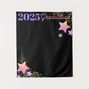 Rainbow Stars Graduation Backdrop Tapestry