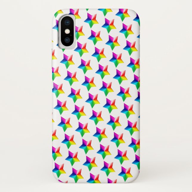 rainbow stars on white Case-Mate iPhone case (Back)