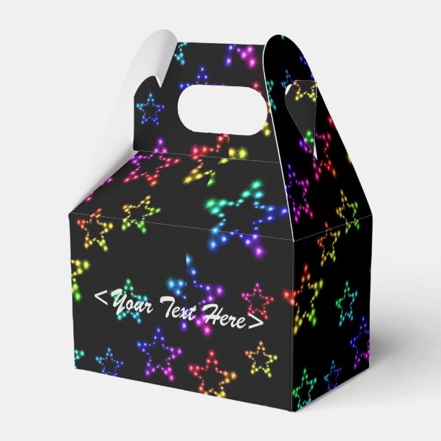 Rainbow Stars Pattern Favour Box (Front Side)