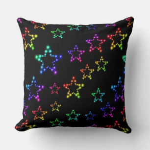 Rainbow Stars Pattern Throw Pillow